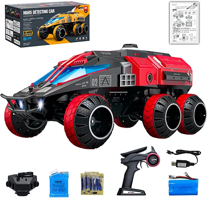 RACENT RC Crawler 1:12 Sale 6X6 2.4GHZ 15kmh Off Road All Terrain Monster Trucks with Colorful Led Lights (Red)