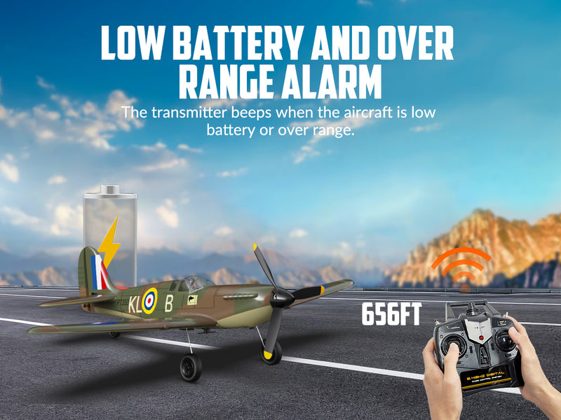 VOLANTEXRC Spitfire (RTF) 4CH 400mm for Beginners (15.7'') 76112