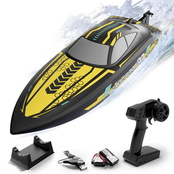 VOLANTEXRC Vector S Barco RC de alta velocidad con función de auto-enderezamiento y marcha atrás para piscina y lago (797-4 negro)
