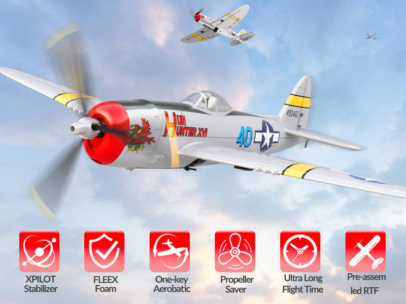 VOLANTEXRC P47 Thunderbolt (RTF) 4CH 400mm con giroscopio (15,7'') 76116