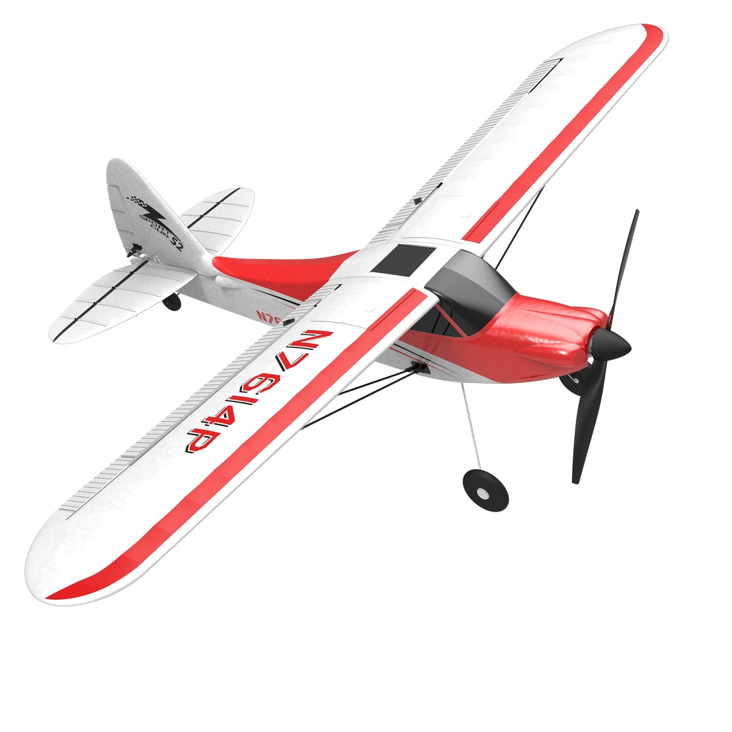 VOLANTEXRC Sport Cub 500 4Ch RC Trainer Airplane w- 6-Axis Gyro One-key Aerobatic Park flyer (761-4) RTF Red