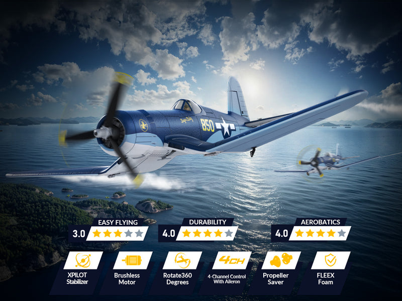 Volantexrc 500 mm Corsair F4U sin escobillas con motor de actualización 76803