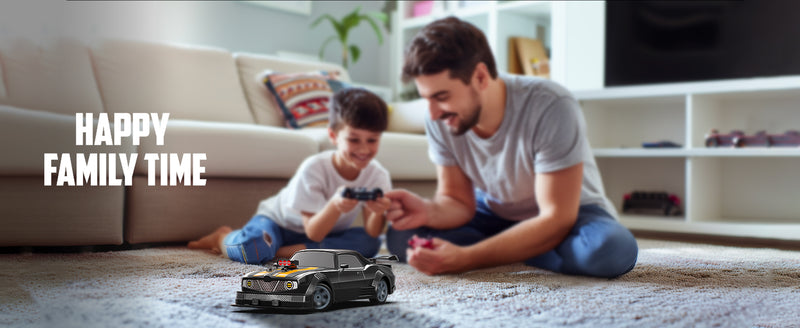 RACENT 1:16 RC Drift Car, 2.4Ghz 4WD 18KM/H Remote Control Car with Spray Mist, 2 Batteries