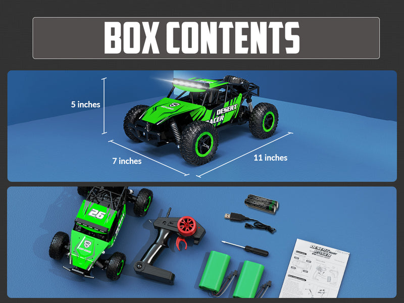 Racent escala 1:16 todoterreno control remoto Rock Crawler Desert Racer