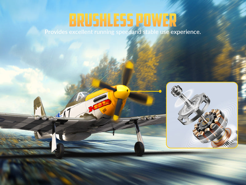 VOLANTEXRC 500mm P-51D Mustang (76802) PNP sin radio, batería y cargador