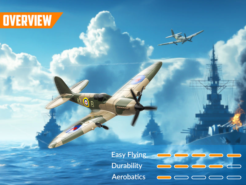 VOLANTEXRC Spitfire (RTF) 3CH 400mm con giroscopio (15,7'') 76205