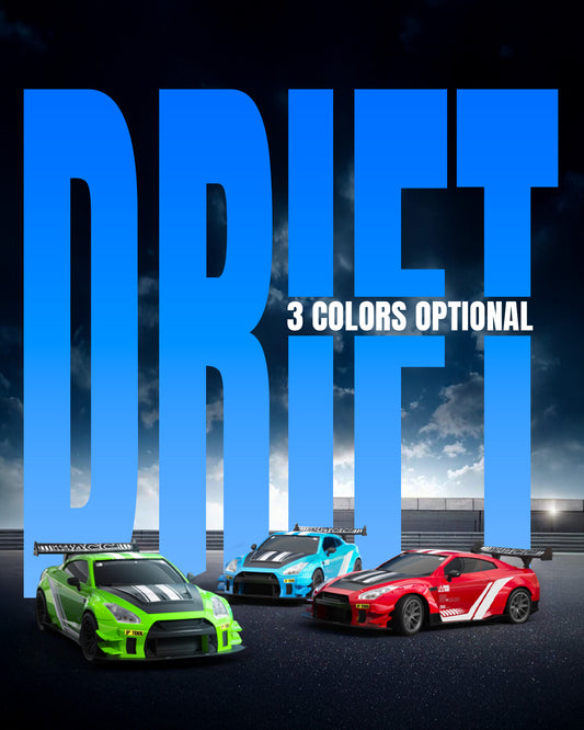 Racent 1:20 RC Drift Car 4WD, LED Light, 2 baterías, Dual Motor Green