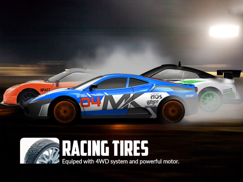 RACENT Drift King: 1:24 4WD RC, 10MPH, LED Lights