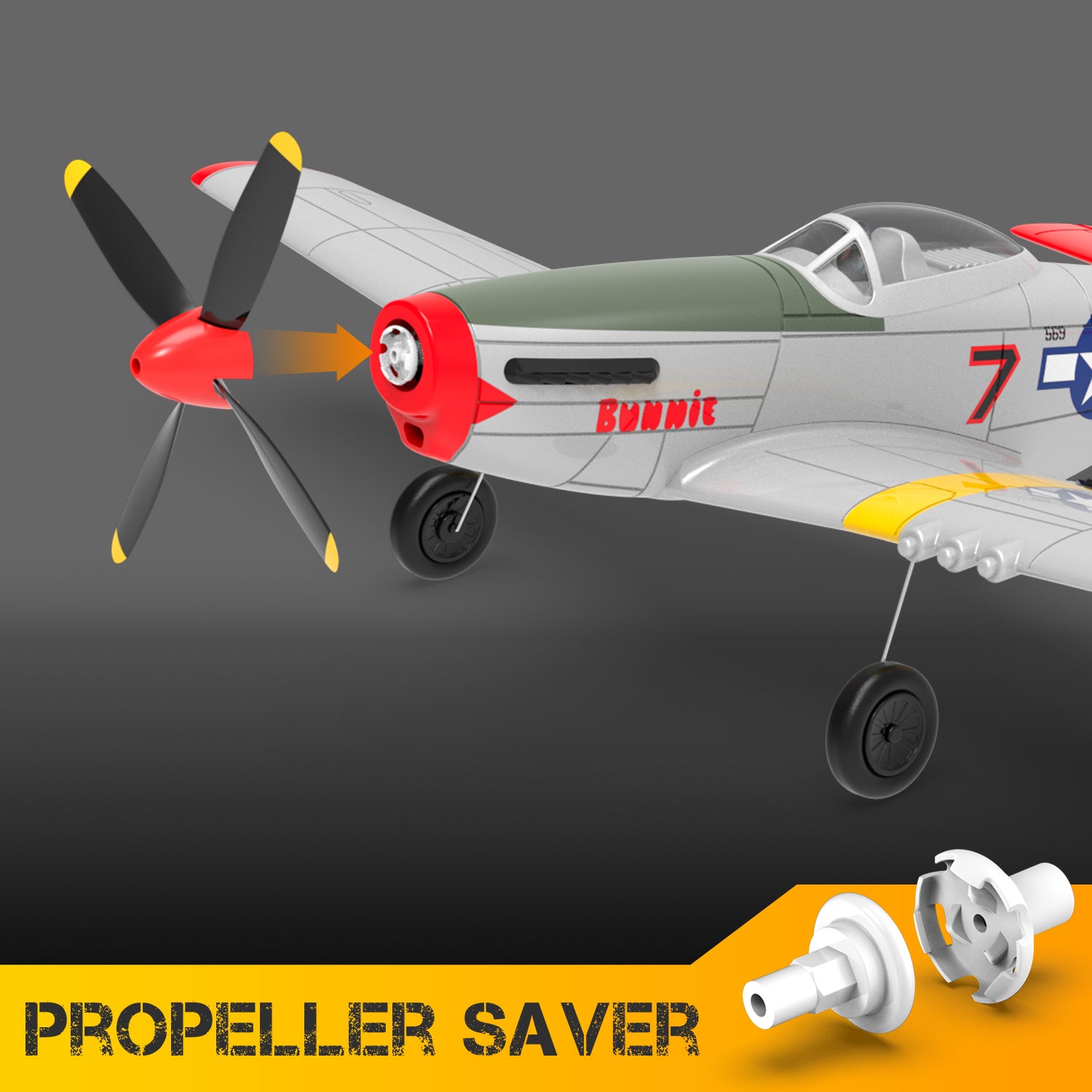 VOLANTEXRC P51D Mustang 4Ch Aviones RC para principiantes con estabilizador Xpilot One-key Aerobatic (761-5) RTF