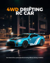 Racent 1:20 RC Drift Car 4Wd, LED Light, 2 baterías azules