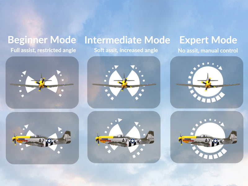 VOLANTEXRC 500mm P-51D Mustang (76802) PNP sin radio, batería y cargador