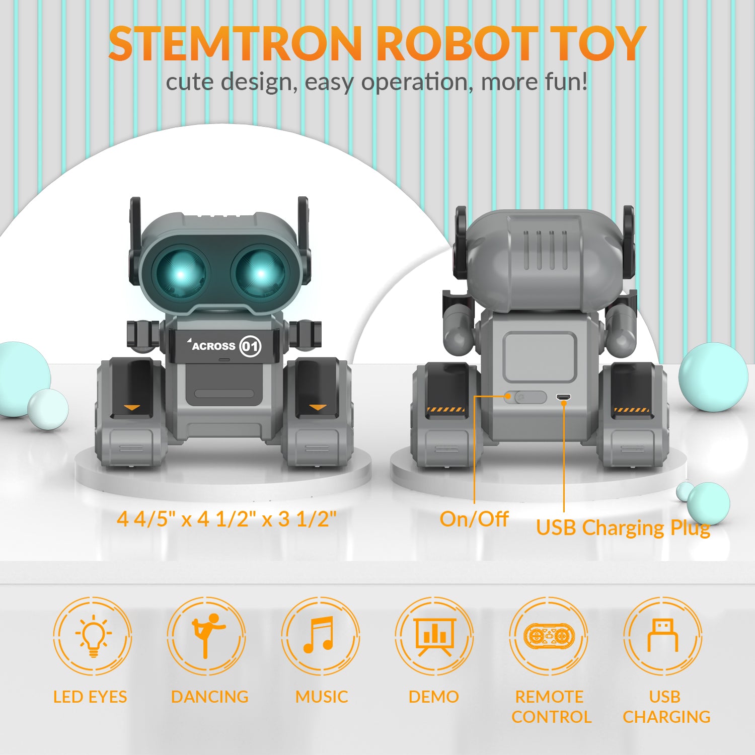 Stemtron Intelligent Programmable RC Robot Toys - EXHOBBY