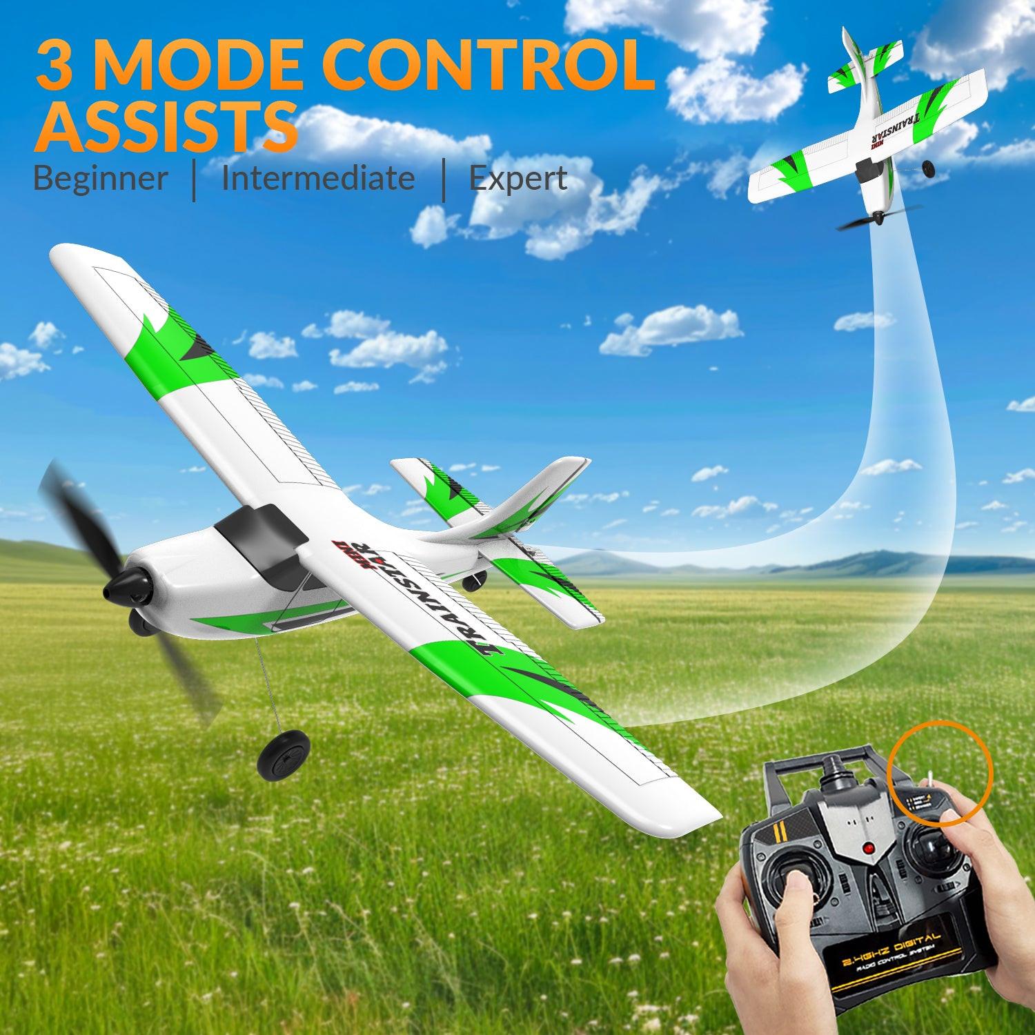 Avión RC Volantex TRAINSTAR Mini V2 – 400mm, Con Giroscopio 6 Ejes, Listo Para Volar