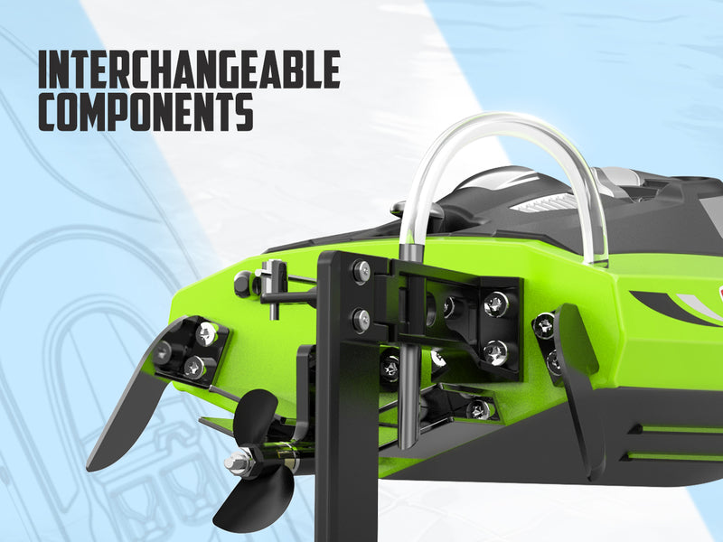 VOLANTEXRC Vector S Barco RC de alta velocidad con función de auto-enderezamiento y marcha atrás para piscina y lago (797-4 verde)