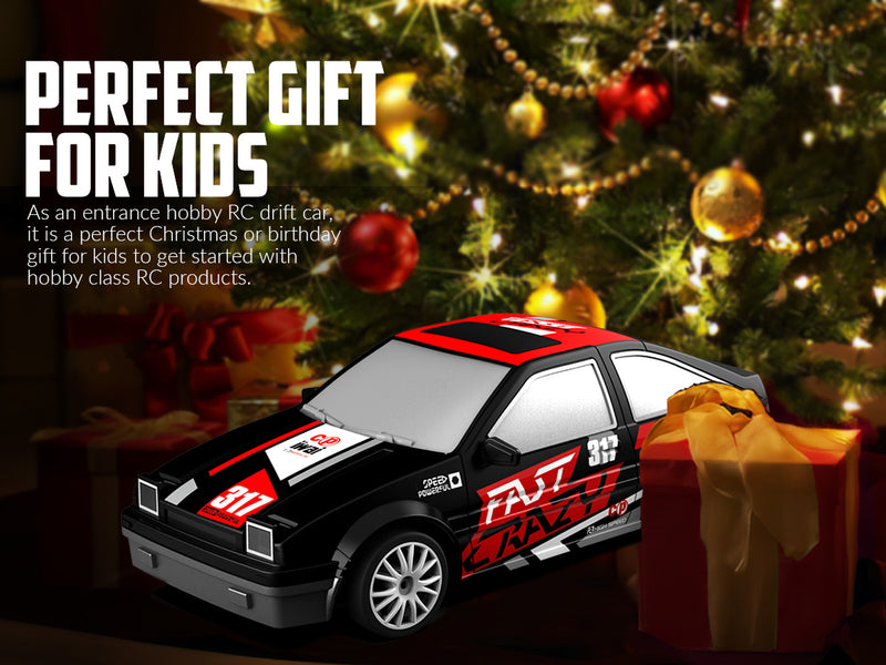 RACENT Drift Master: 1:24 Scale 4WD RC Car, 10MPH with LED Lights, Racing & Drifting Wheels