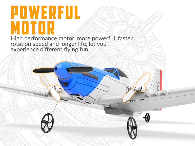 VOLANTEXRC P51D Mustang (RTF) 2CH 400mm Para niños principiantes (15.7'') 76203