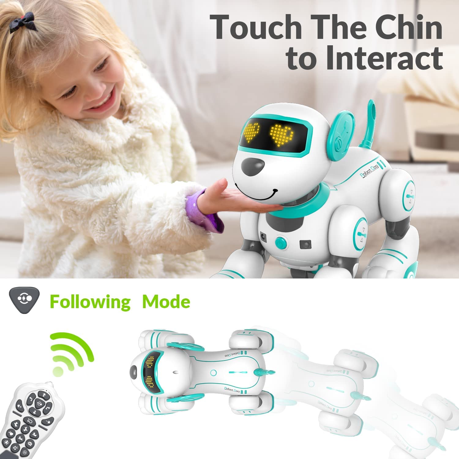 STEMTRON Smart Dancing Remote Control Robot Dog Toy Blue-EXHOBBY