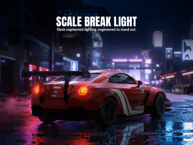 Racent 1:20 RC Drift Car 4Wd, 2 baterías, doble motor rojo