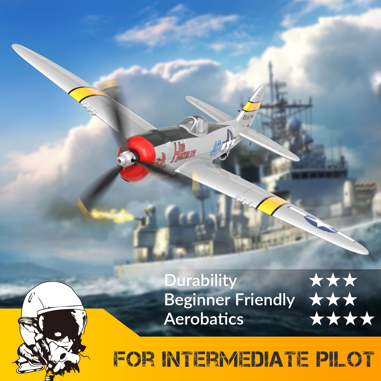 Play with Airplane クリスタルP PlayWorld Police Airplane - 4D Flashing Lights - White