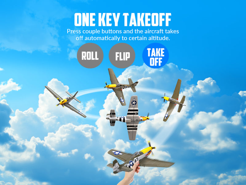 VOLANTEXRC 500mm P-51D Mustang (76802) PNP sin radio, batería y cargador