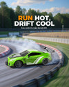 Racent 1:20 RC Drift Car 4WD, LED Light, 2 baterías, Dual Motor Green