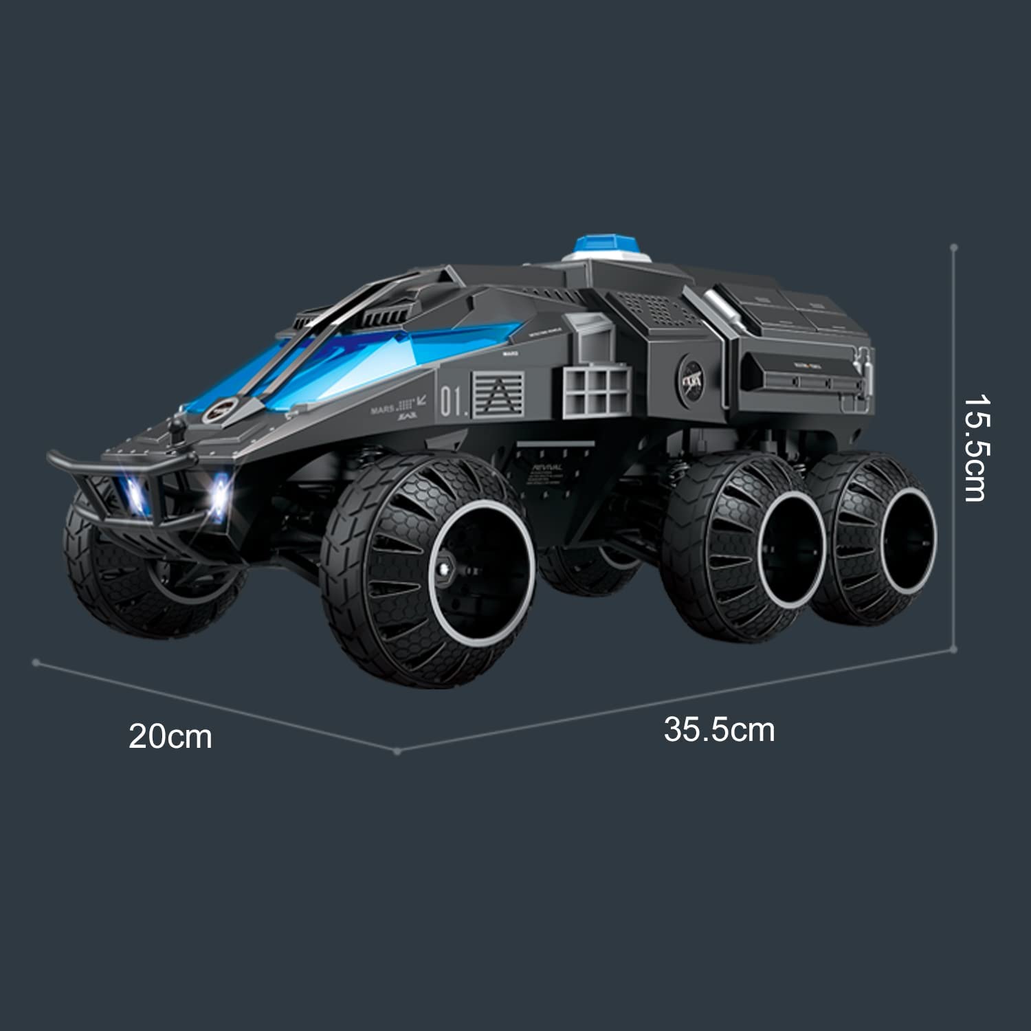 RACENT RC Crawler 1:12 Sale 6X6 2.4GHZ 15kmh Off Road All Terrain Monster Trucks with Colorful Led Lights (Grey)