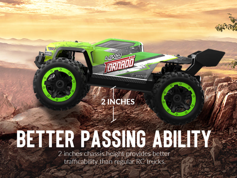 RACENT 1:16 Tornado 30MPH Alta velocidad 4WD 2.4 GHz RC Monster Truck (785-7)