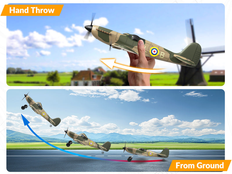 VOLANTEXRC Spitfire (RTF) 3CH 400mm con giroscopio (15,7'') 76205