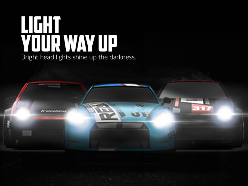 RACENT Drift Master: 1:24 Scale 4WD RC Car, 10MPH with LED Lights, Racing & Drifting Wheels