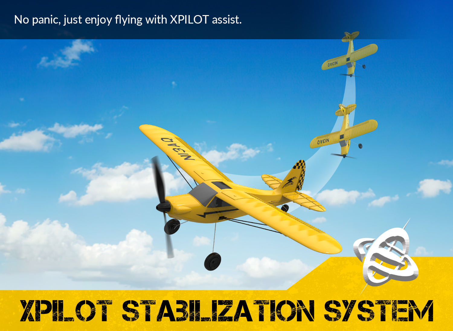 VOLANTEXRC Sport Cub 3ch Remote Control Airplane for Beginners Xpilot Stabilizer Easy Fly