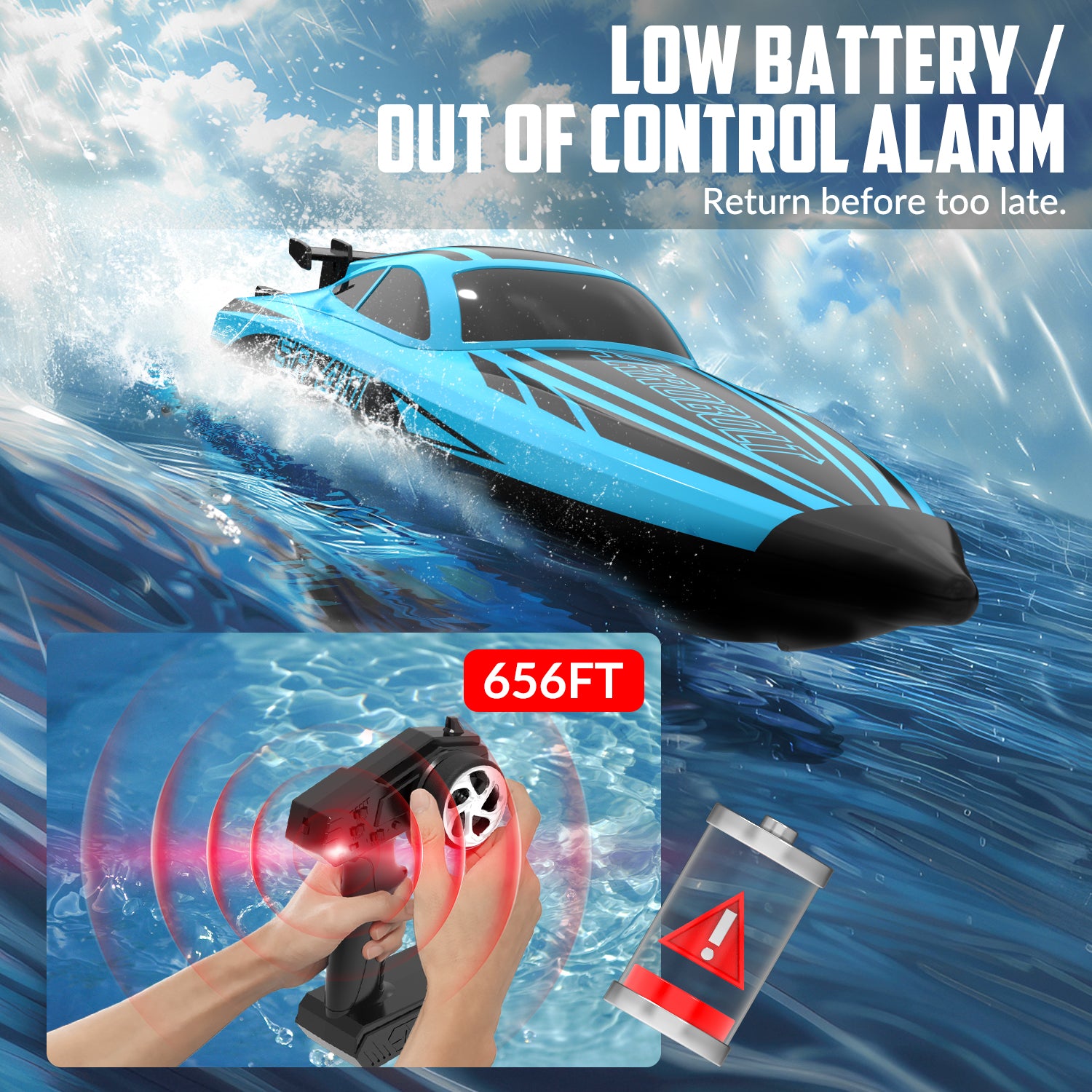 Arrobolt SR40 Brushless 30+MPH Fast RC Boat (79705)--EXHOBBY