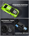 Racent 1:20 RC Drift Car 4WD, LED Light, 2 baterías, Dual Motor Green