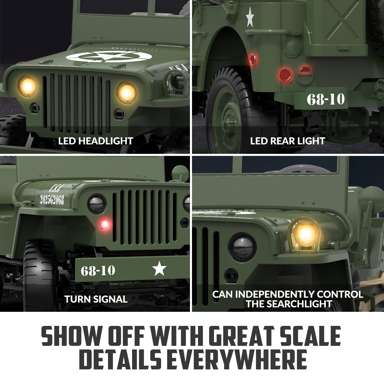 RACENT RC Crawler 1:10 Scale Simulation of 1941 Willys Jeep