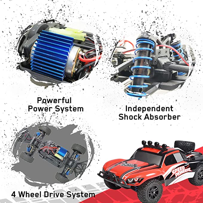 Racent Short Course 30mph High Speed ​​Truck mit Stoßdämpfersystem und spritzwassergeschützter Struktur (785-2) RTR