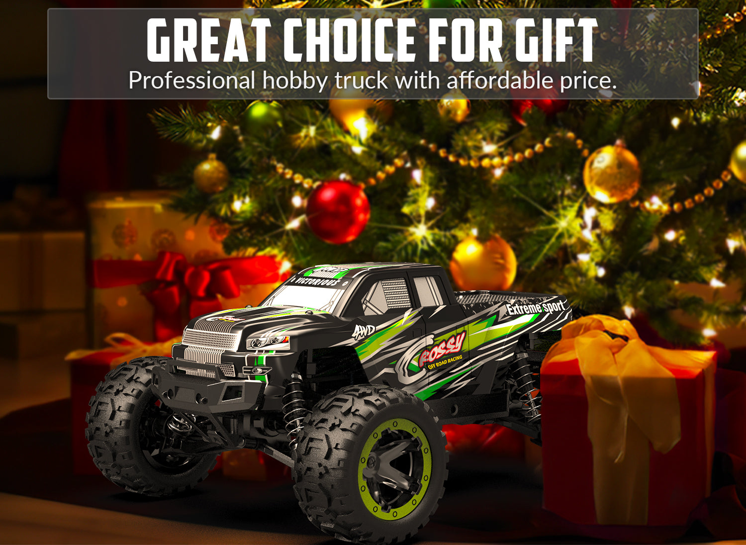 Racent - Coche de control remoto 4WD todoterreno RC Monster Truck escala 1:16 30 MPH de alta velocidad todo terreno RC vehículo para niños o adultos (785-5) (verde)