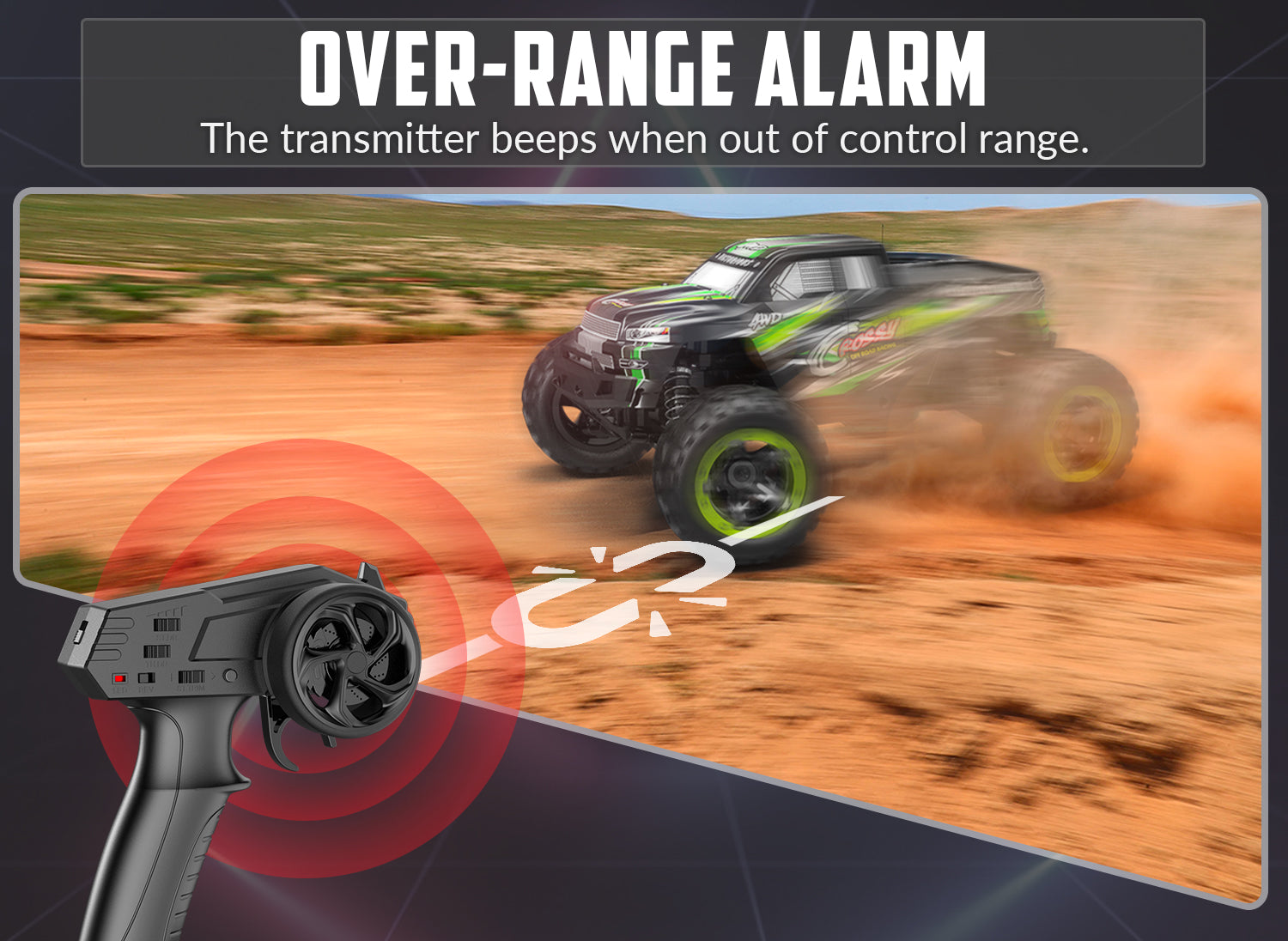 Racent - Coche de control remoto 4WD todoterreno RC Monster Truck escala 1:16 30 MPH de alta velocidad todo terreno RC vehículo para niños o adultos (785-5) (verde)