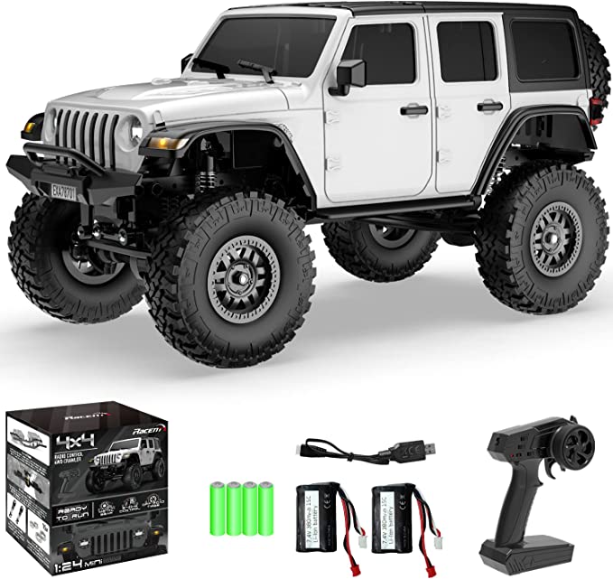 RACENT RCS24 Off Road RC Rock Crawlers with LED Light 1/24 scale 4WD Truck Water-proof Receiver