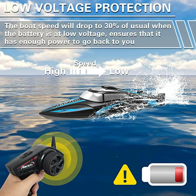 VOLANTEXRC RC Boot Vector S, ferngesteuertes Boot für Pools und Seen, 45+  kmh RC-Boot mit Alarmfunktion, 2,4-GHz-Rennboote, RC Boat Speedboot,  Poolspielzeug für Kinder ab 8 Jahre: : Spielzeug