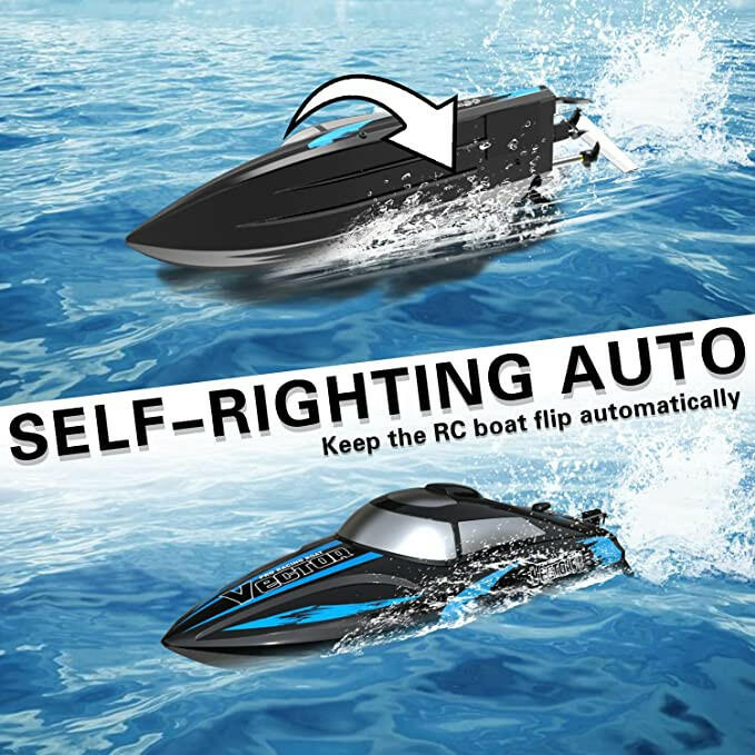VOLANTEXRC Vector30 Mini Barco de piscina RC autoadrizable para niños y adultos (795-3) RTR Negro