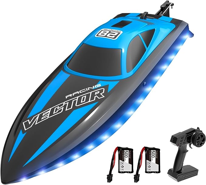 VOLANTEXRC RC Toyboat 20MPH Fast with Lights can be done in the Pools and Lakes Toys(795-6 Blue)