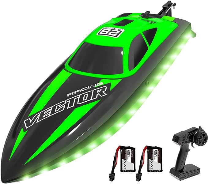 VOLANTEXRC Vector XS RCボート、自動ロールバックおよびリバース機能付き（795-4）RTRグリーン