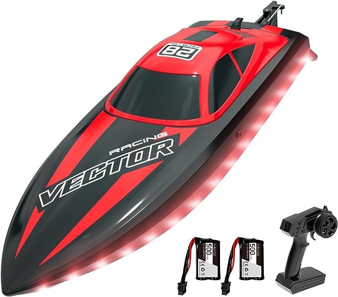 VOLANTEXRC RC Electric Boats 20MPH Fast with Lights can be done in the Pools and Lakes Toys(795-6 Red)