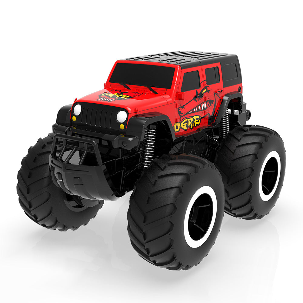 Amphibious Remote Control Car All Terrain Off-Road Waterproof RC Monster Truck for Kids (Red)