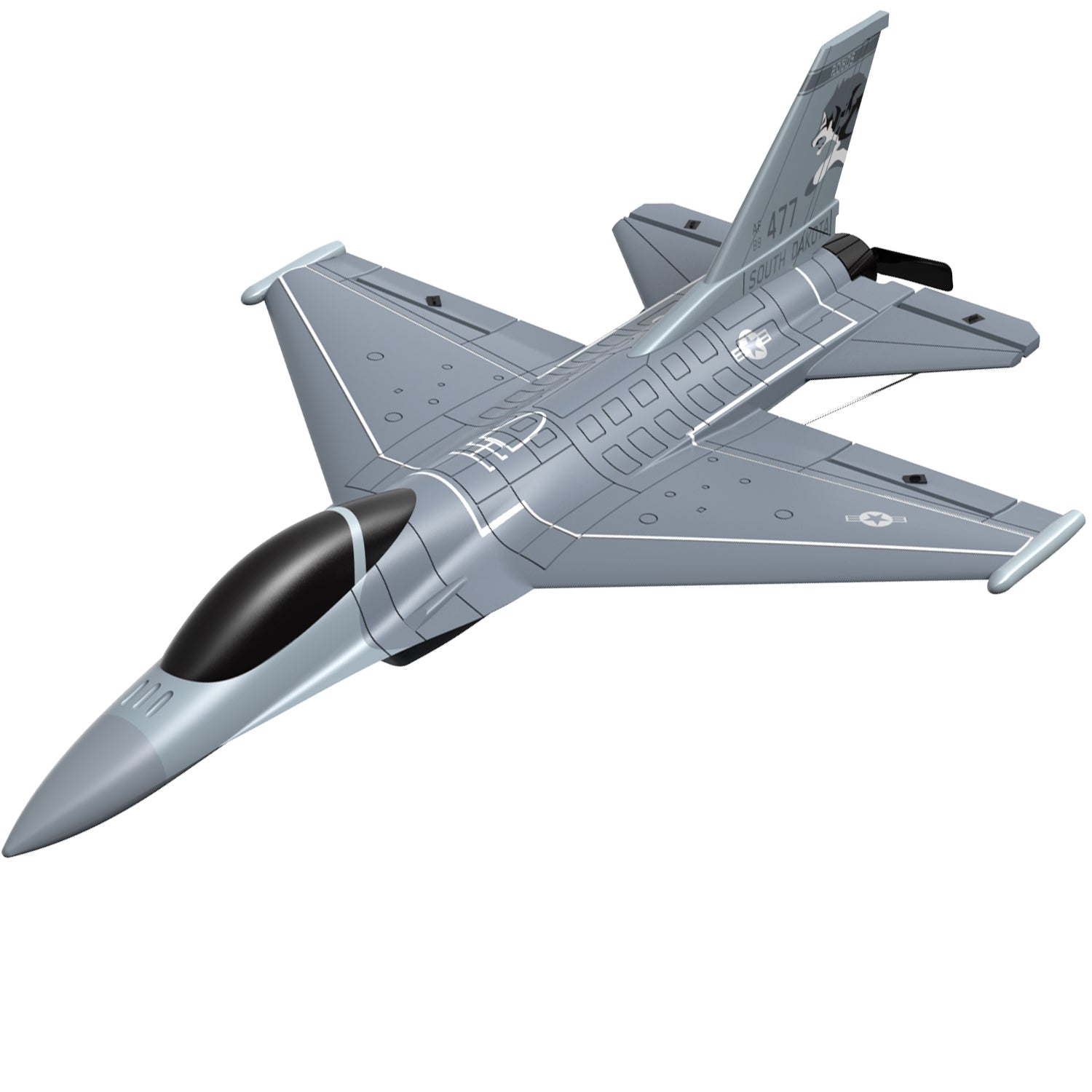 VOLANTEXRC 4-CH Jet F-16 Fighting Falcon RTF con estabilizador Xpilot, perfecto para principiantes (761-10) RTF