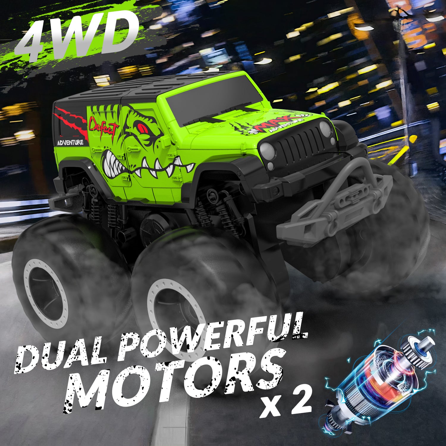 STEMTRON Amphibious Remote Control Car 1:20 All Terrain Off-Road Waterproof RC Monster Truck(Green)