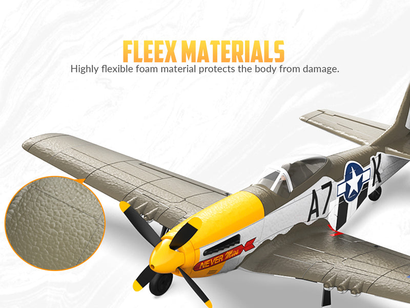 VOLANTEXRC 500mm P-51D Mustang (76802) PNP sin radio, batería y cargador