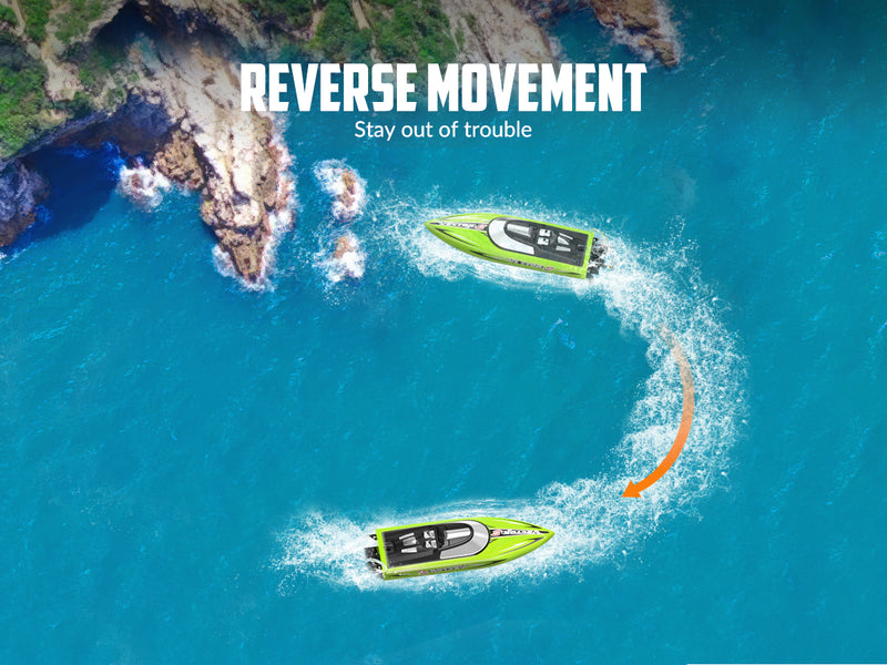 VOLANTEXRC Vector S Barco RC de alta velocidad con función de auto-enderezamiento y marcha atrás para piscina y lago (797-4 verde)