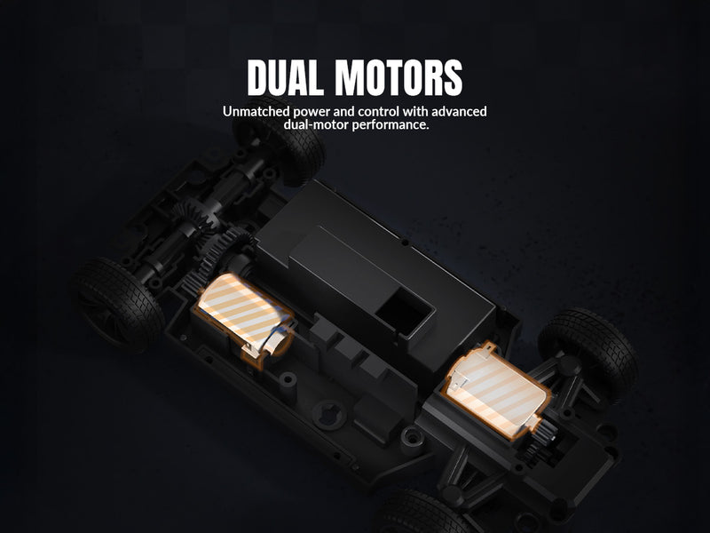 Racent 1:20 RC Drift Car 4Wd, LED Light, 2 baterías azules