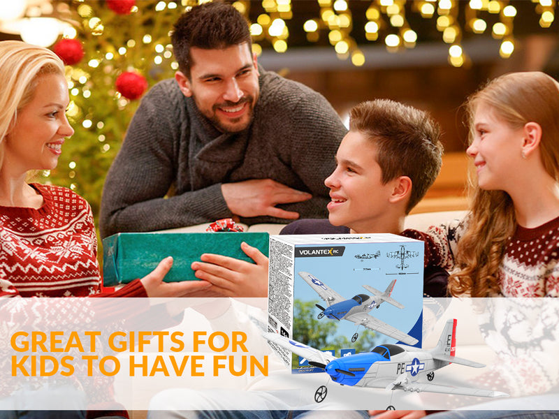 VOLANTEXRC P51D Mustang (RTF) 2CH 400mm Para niños principiantes (15.7'') 76203