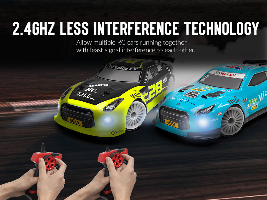 YUAN PLAN RC Drift Cars for Adults, 1/16 2.4GHz 4WD RC Cars RTR Drift Car High Speed Remote Control Cars Vehicle with LED Lights Two Batteries and